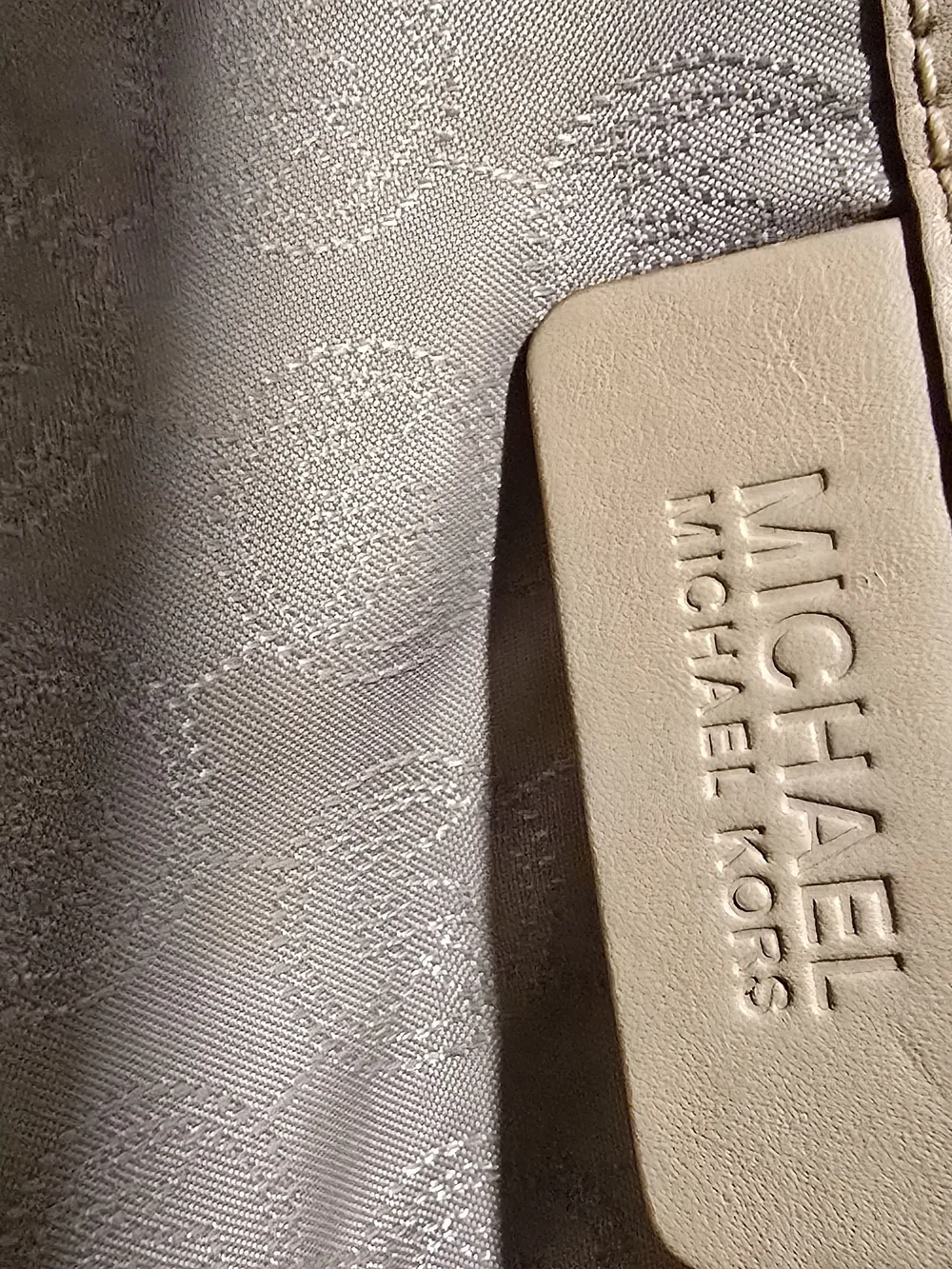 Michael Kors Beige Logo Satchel Bag
